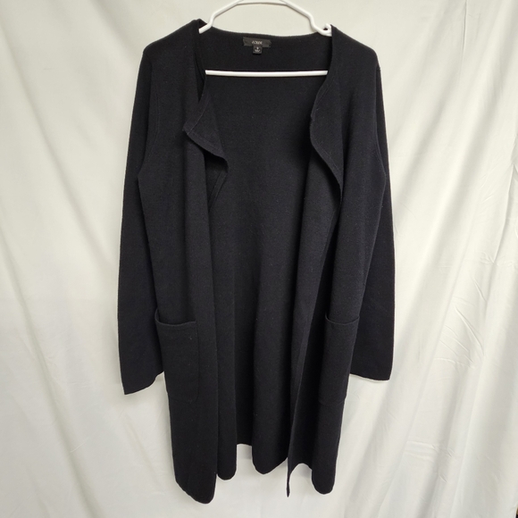 J.Crew Juliette Collarless Sweater Blazer Linen Blend Size Small Black EUC - Picture 1 of 10